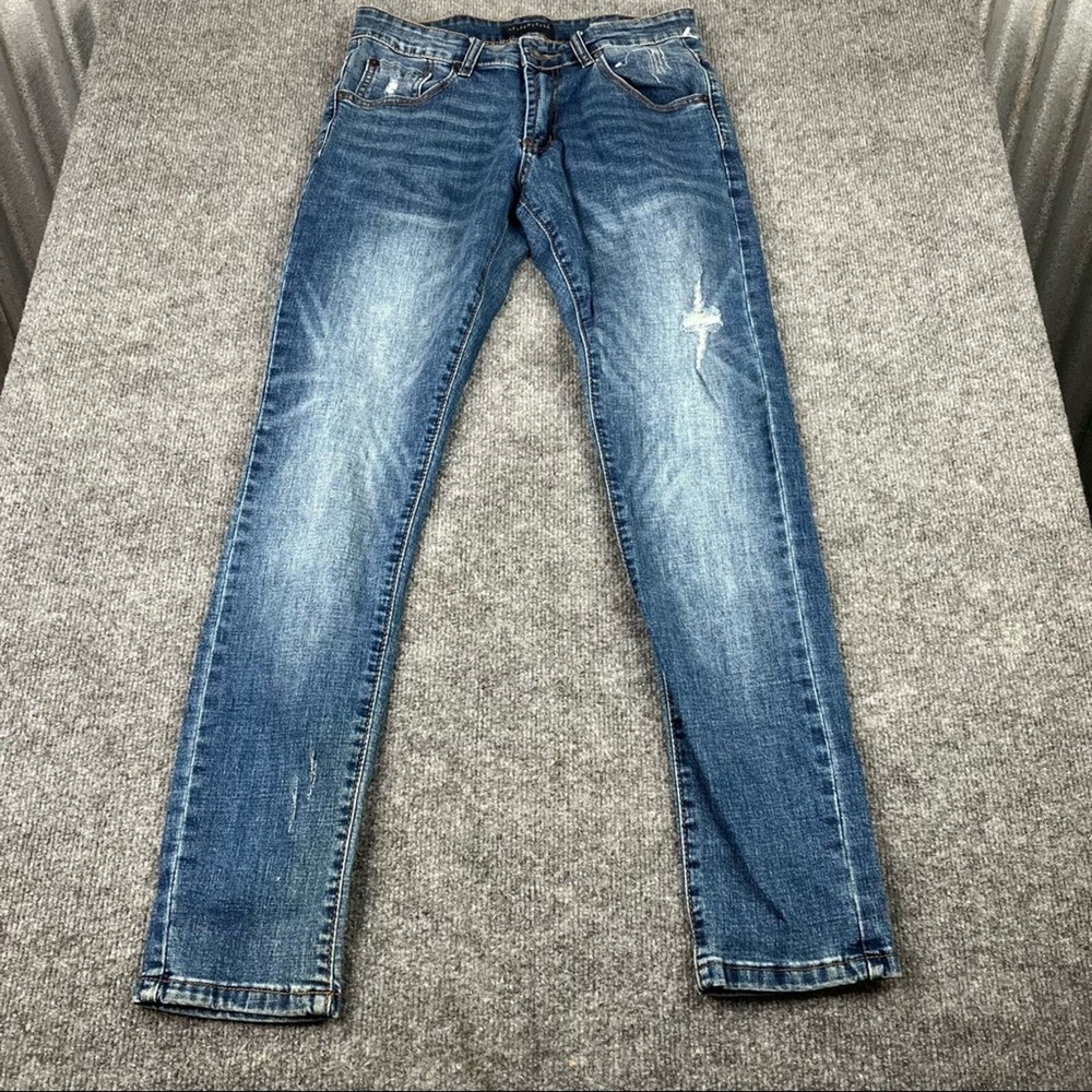 Aeropostale‎ Jeans 30x30 Blue Super Skinny Distressed Faded Denim Five Pocket